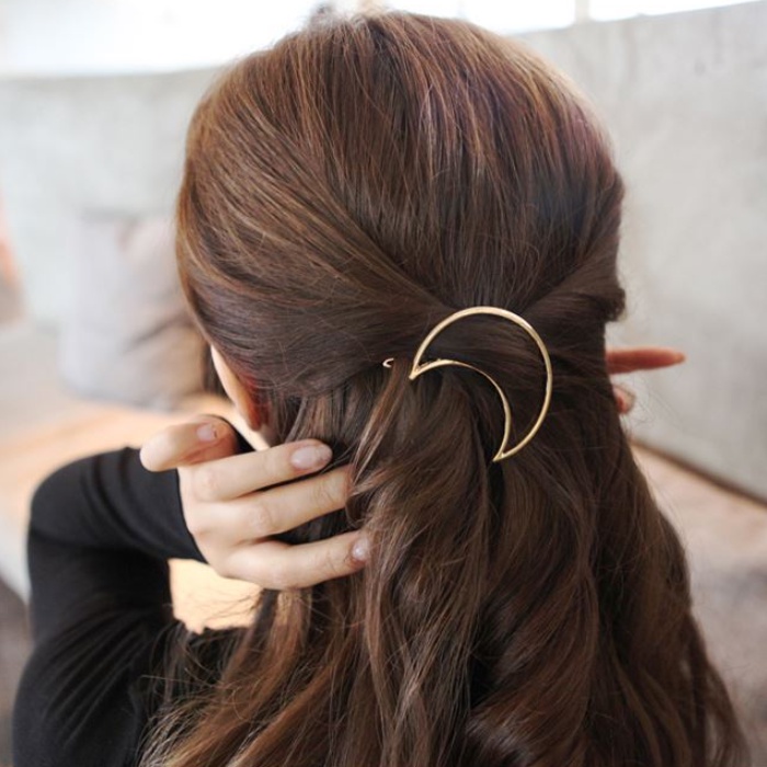 Jepit Rambut Korea Motif Bulan Segitiga Lingkaran Bibir Geometri Jepitan Clip Klip Fashion