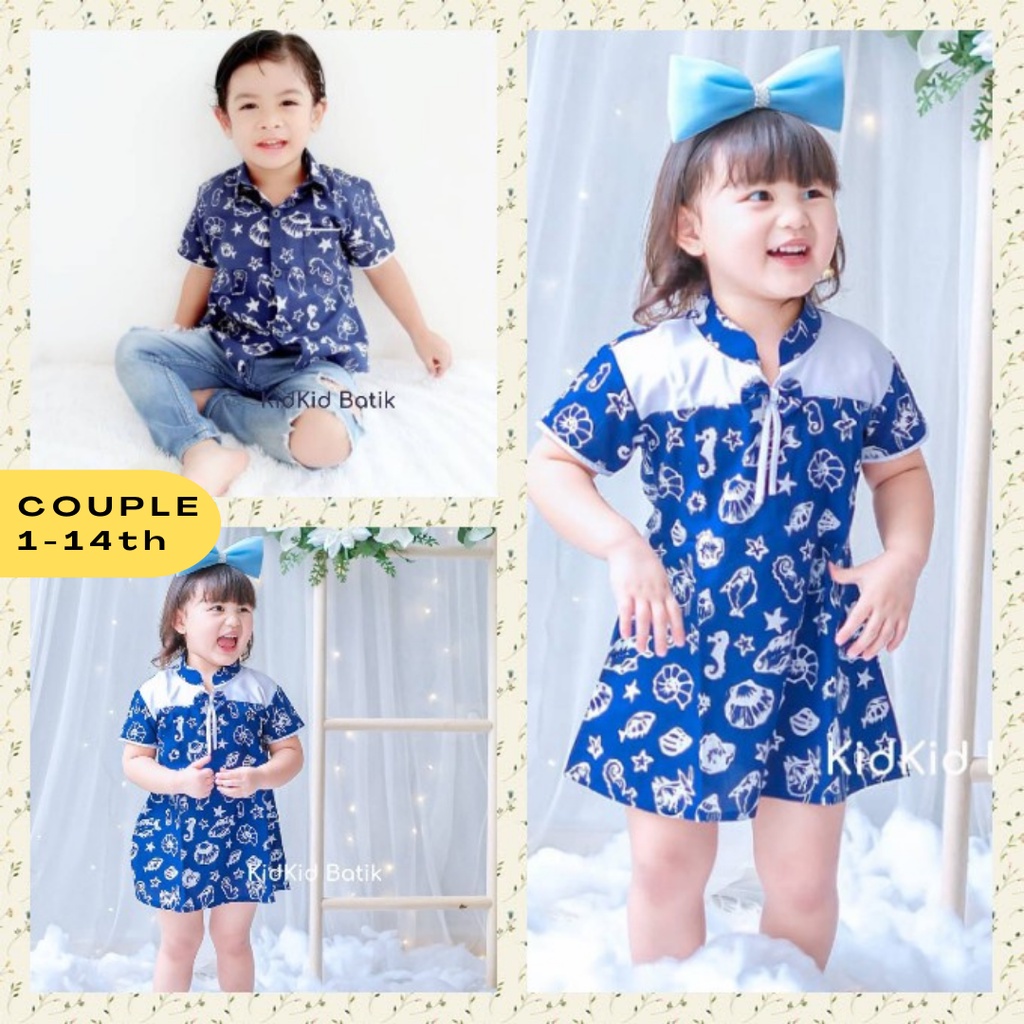 Batik Couple Anak Batik Anak Couple Kakak Adik Baju Warna Navy Biru Dongker