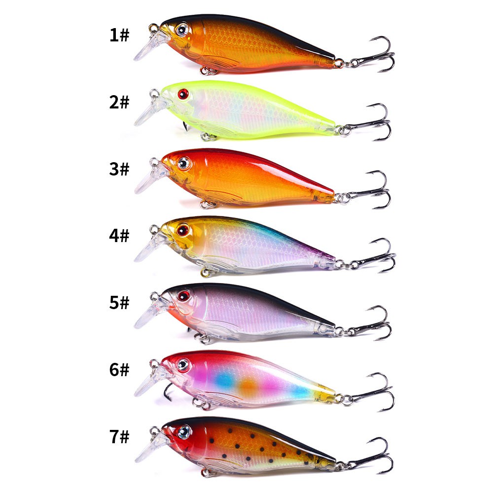 HENGJIA 7PCS Umpan Pancing 9cm/13.5g Floating Fishing Lures Hard Bait Rattle Sound Artificial Shallow Diving Crankbaits