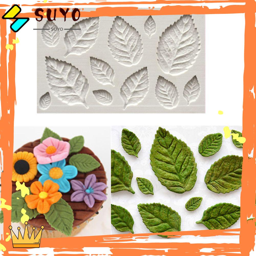 Suyo Cetakan Adonan Kue Desain Daun 3D Bahan Silikon