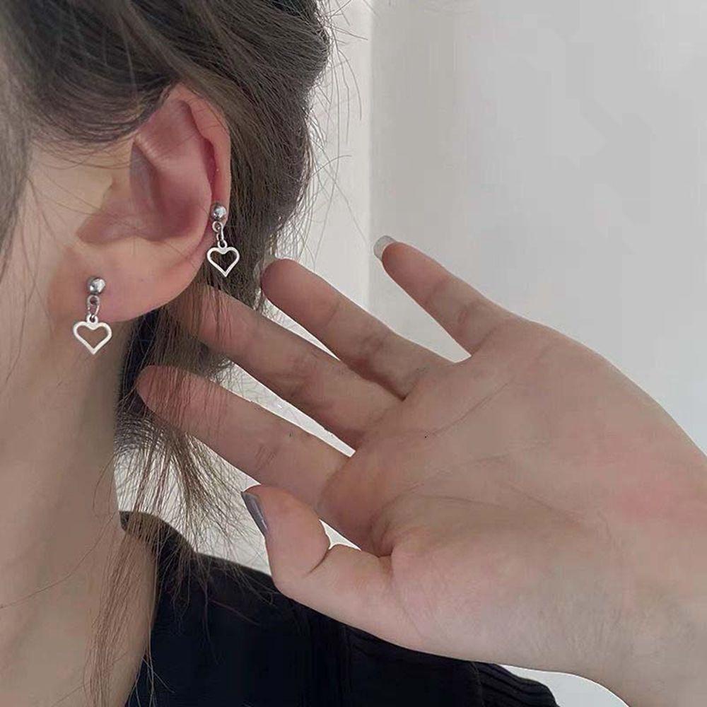 Mxbeauty Anting Perak Wanita Gadis Sederhana Menyusui Tindik Telinga Stud Cherry Star Musim Panas Anting Cinta Anting Gaya Korea Earring