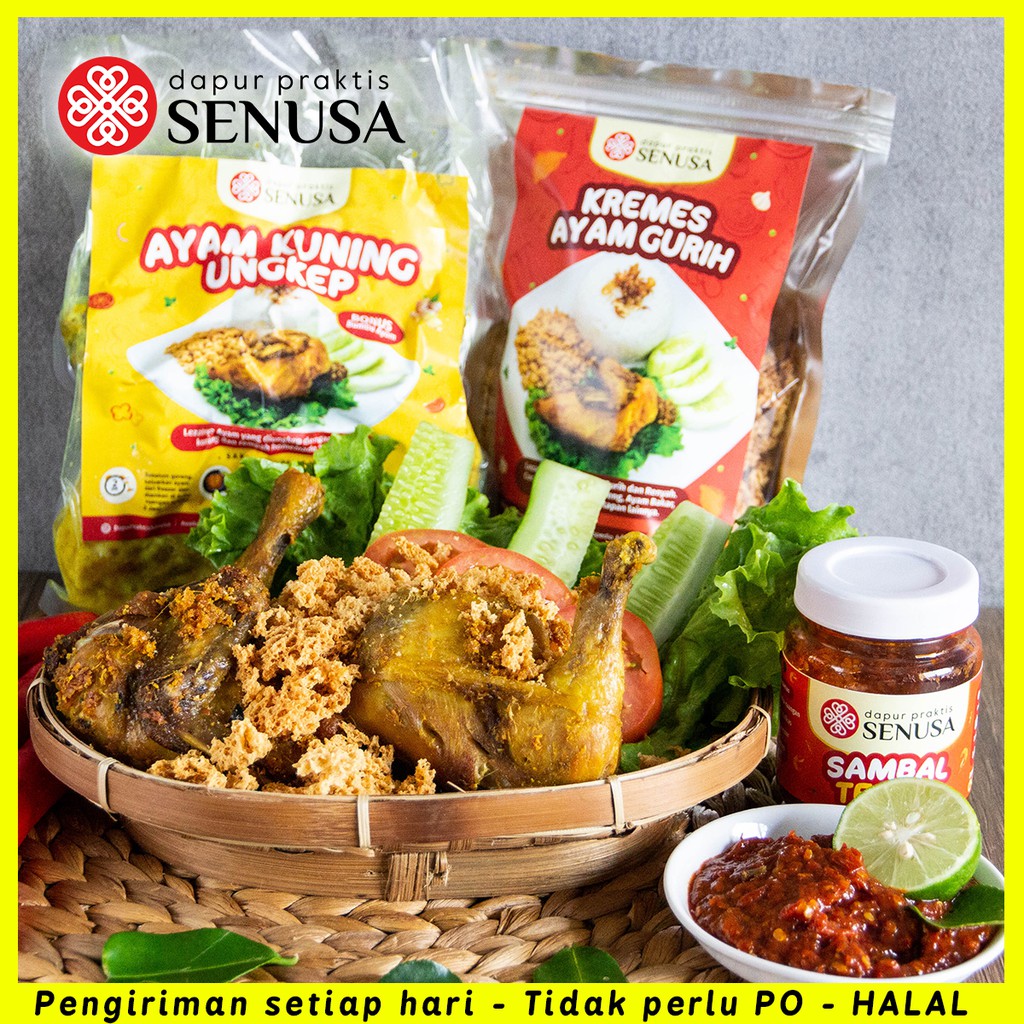 

PAKET AYAM UNGKEP KUNING (5 Pcs) + KREMES AYAM + SAMBAL TERASI
