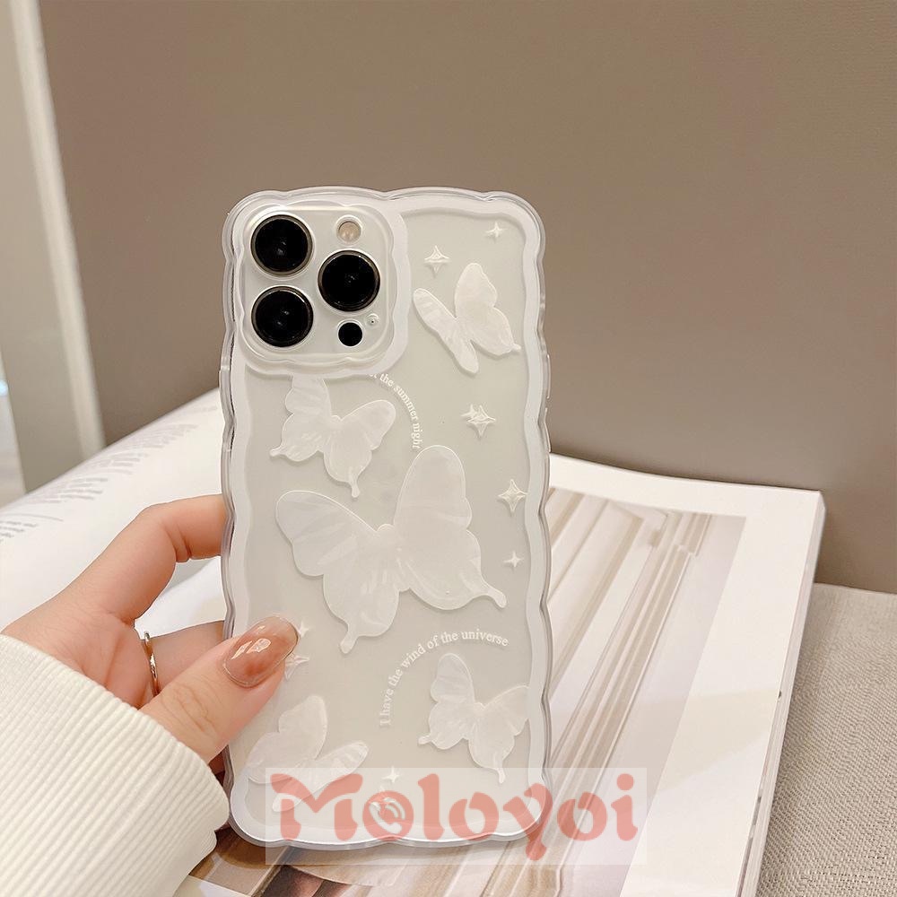 Soft Case Transparan Motif Bunga Kupu-Kupu Untuk iPhone 11 12 13 Pro Max XR 7Plus 8Plus X XS Max 7 8 SE 2020 6 6S Plus Butterfly