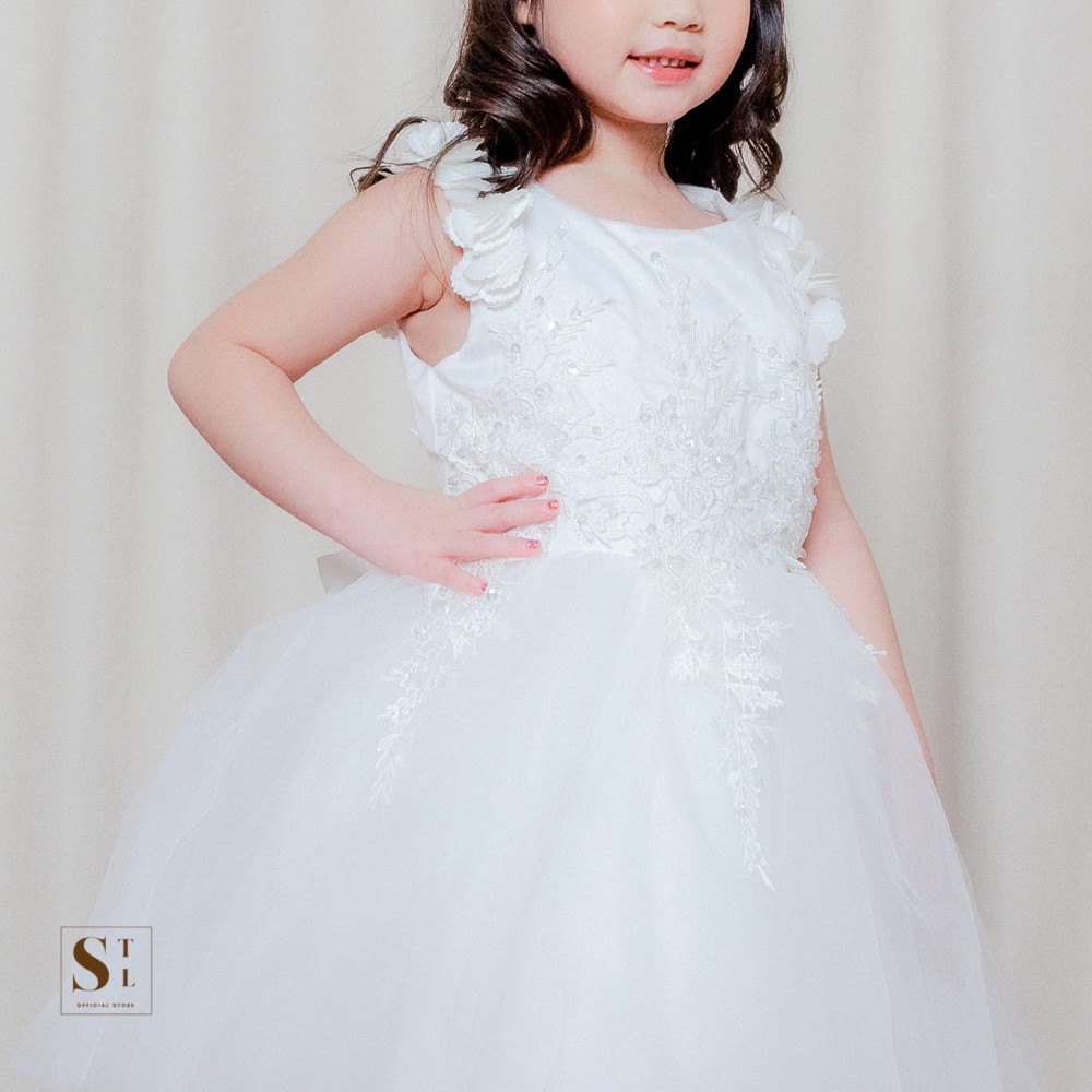 Caroline Dress Anak Perempuan Brokat Lace Tile Tutu Impor (HJA2)