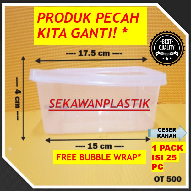 BISA RETUR! (25pcs) Thinwall 500ML / KOTAK MAKAN PLASTIK / Food container OT500 OTIPACK THINWALL