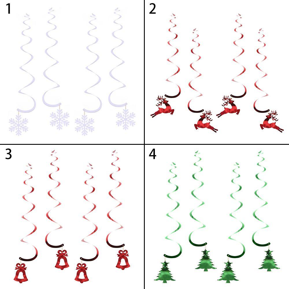 R-FLOWER Liontin Spiral Dekorasi Ruangan snowflake elk Foil