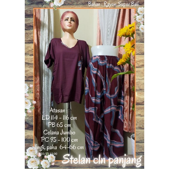 Stelan Bali celana panjang // Oneset Rayon motif Bali