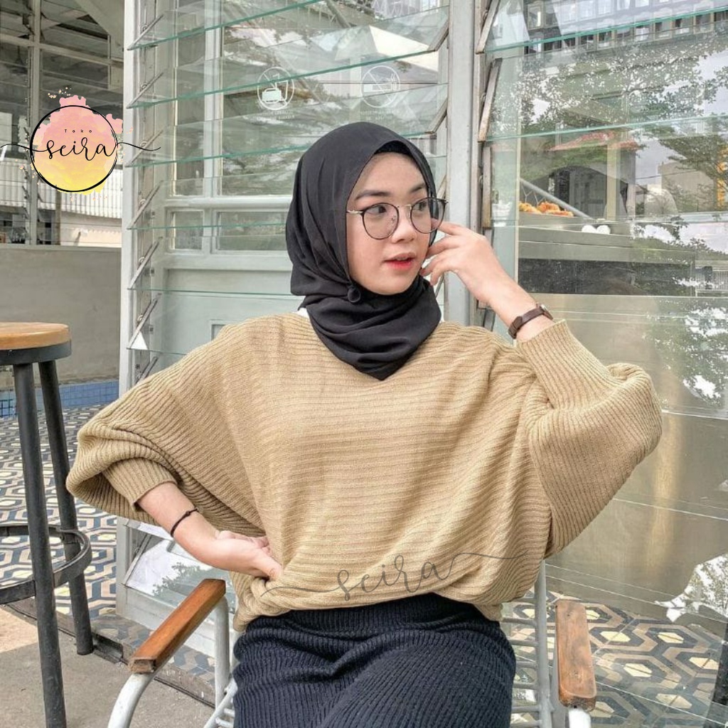 [BISA COD] Betwing Prily / Batwing Prily Rajut / Blouse Baju Rajut Wanita Prilly / Lasperal Outerwear / Atasan Wanita Model Kelelawar / Kalong / Zaneta Kalong