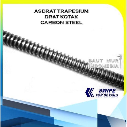 AS DRAT TRAPESIUM ULIR KOTAK ASDRAT PINTU AIR CARBON STEEL 3/4"
