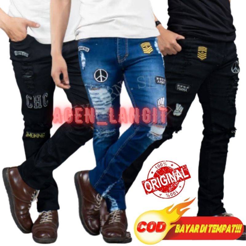 celana jeans panjang pria / celana panjang sobek pria / celana jeans sobek / celana panjang jeans