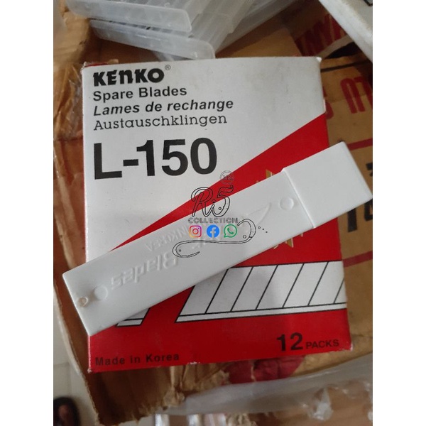 ISI PISAU CUTTER BESAR KENKO L-150 L- 500 REFILL CUTTER 1 DUS ISI 12 PAK