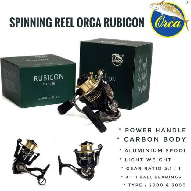 Reel Spinning Power Handle Orca Rubicon 2000 3000 Carbon Body - 2000