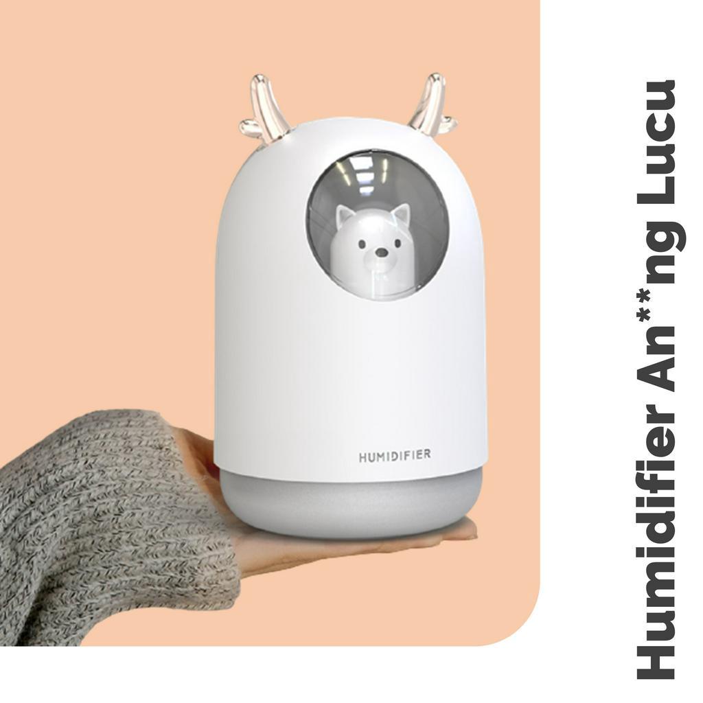 Air Humidifier 300ml Ultrasonic Model Anjing atau Bear Lucu Cute Pet Bear Aromatherapy RGB