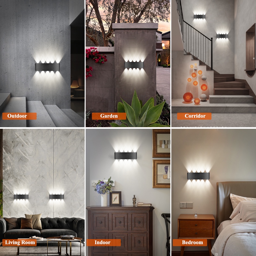 【Ini bukan lampu tenaga surya!】Lampu Dinding Taman Outdoor COB 4 MATA 6 MATA 8 MATA / LED Wall Light Minimalis 4X1W LAMPU TEMPEL COCOK UNTUK TEMBOK PILAR OUTDOOR INDOOR RUMAH-2