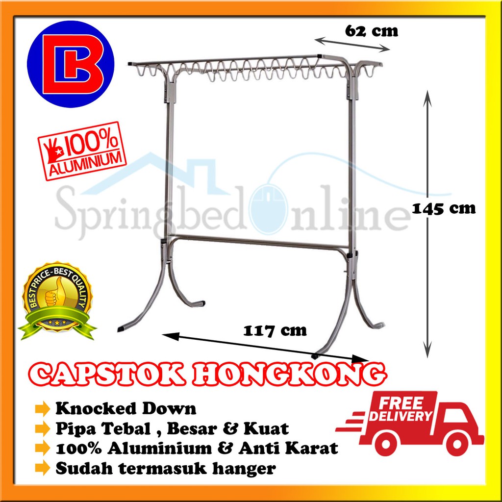 Capstok Hanger Gantungan  Baju  Aluminium Hongkong Harga  