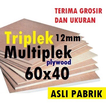 Triplek Meranti 12mm Multiplek Plywood Papan Kayu 60x40