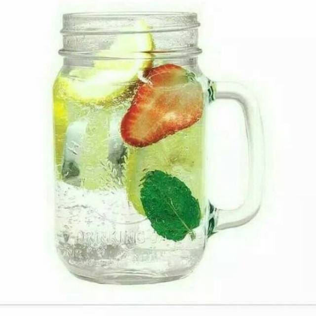 Nice Quality Jar Glass 500 ML| Gelas Jar | Gelas Beling | Gelas Teh | Gelas Minum | Gelas Souvenir