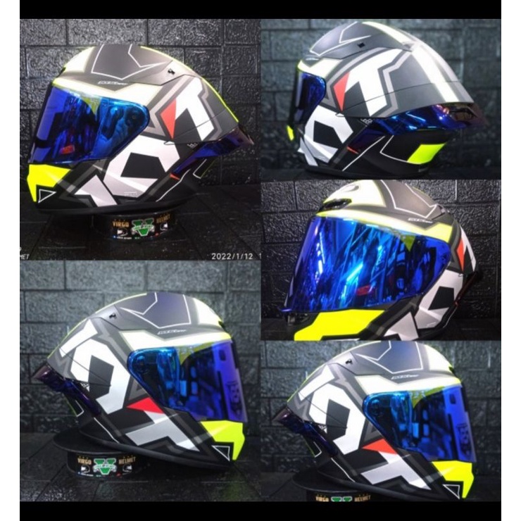 KYT HELM TT COURSE ELECTRON MATT GREY YELLOW