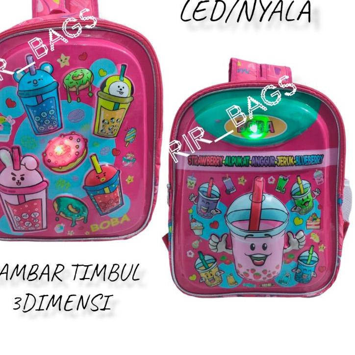 Sudah READY.. Tas sekolah anak perempuan TK/Tas anak Boba LED/Tas sekolah anak Boba/Tas anak Boba LE