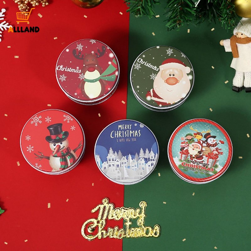 Toples Permen / Kue Kering Kosong Motif Print Santa Claus / Rusa Untuk Hadiah Natal