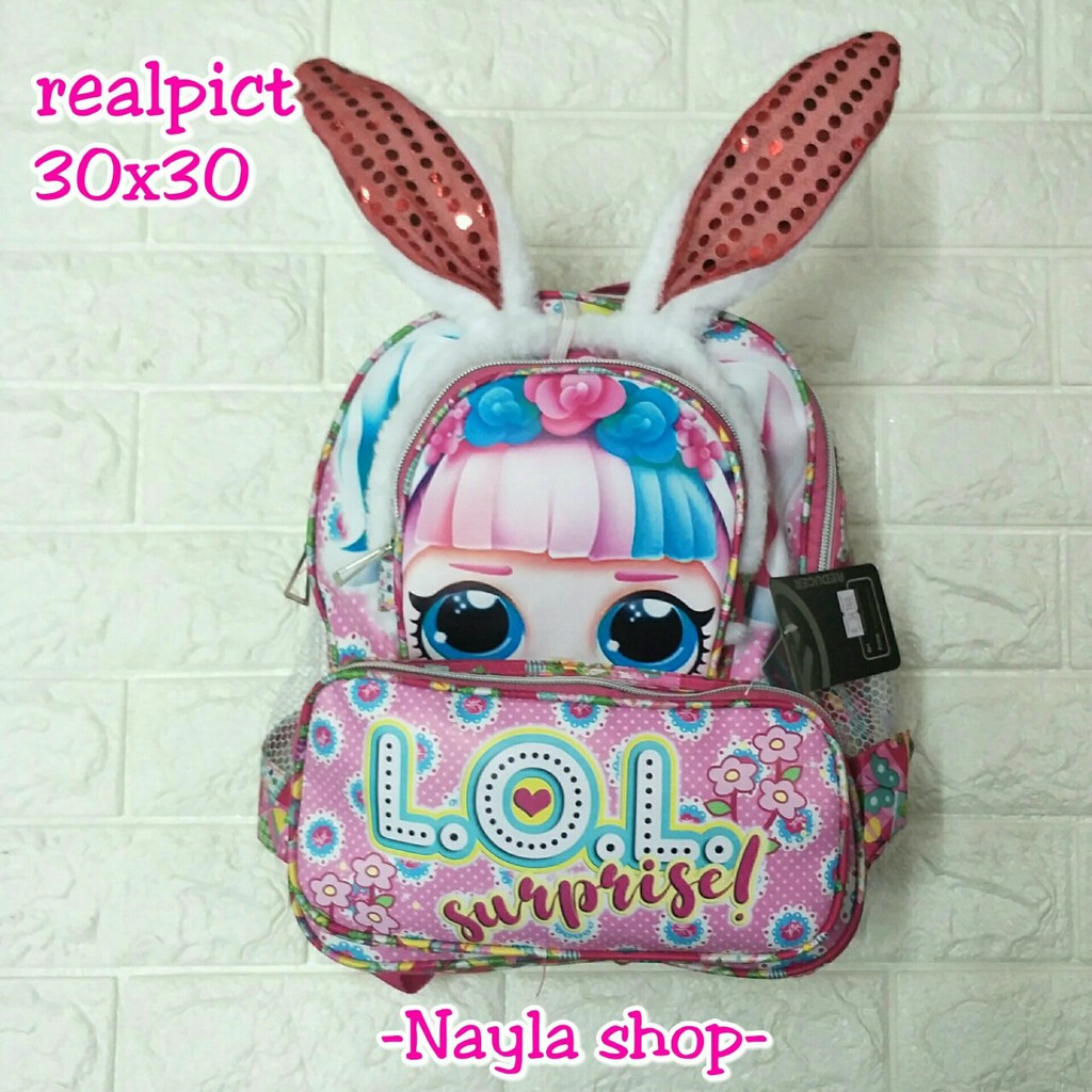 Back Pack Double Decker_Tas Ransel Anak_Lol_Unicorn_Superhero_Paw Patrol_Shopkins Fashion Cewek W5Q3