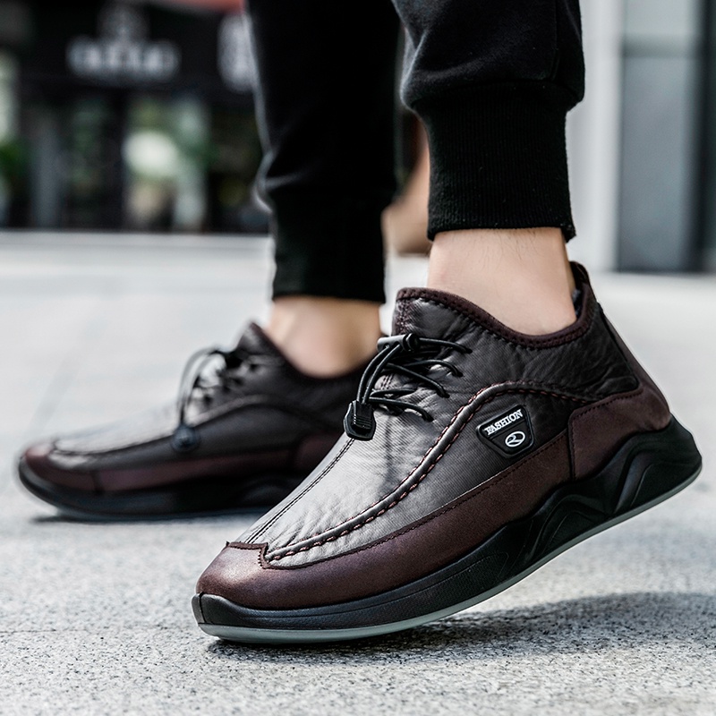 Sepatu Formal Pria Pantofel Sepatu Tali Sneaker Import Kerja Murah Sepatu Waterproof Santai Hitam Cokelat 005