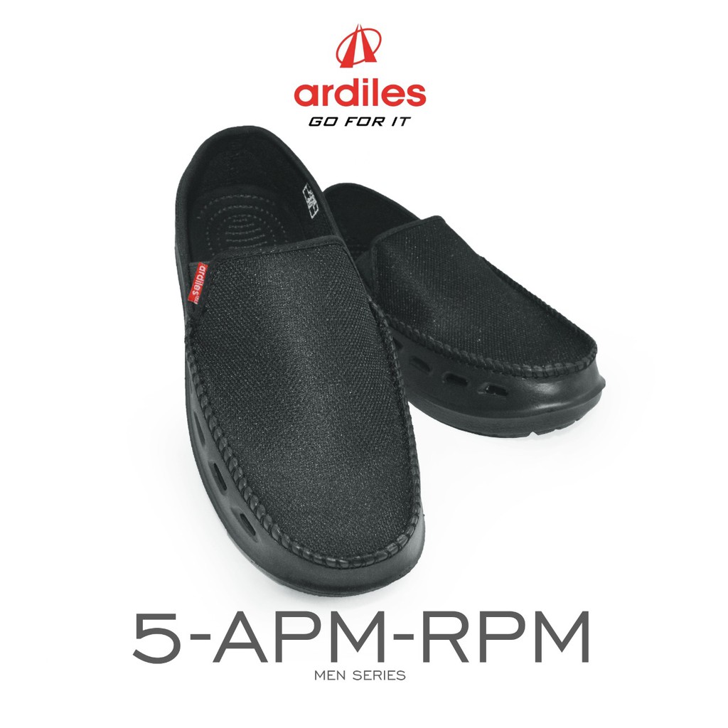 Sepatu pria slip on original ardiles nyaman anti selip kuliah kerja santai cepat kering - RPM hitam