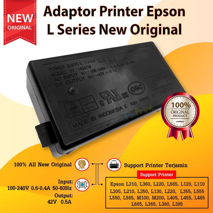 Jual Adaptor Power Supply Printer Epson L120 L110 L210 L220 L300 L350 L355 L360 L565 L555 M100 6616