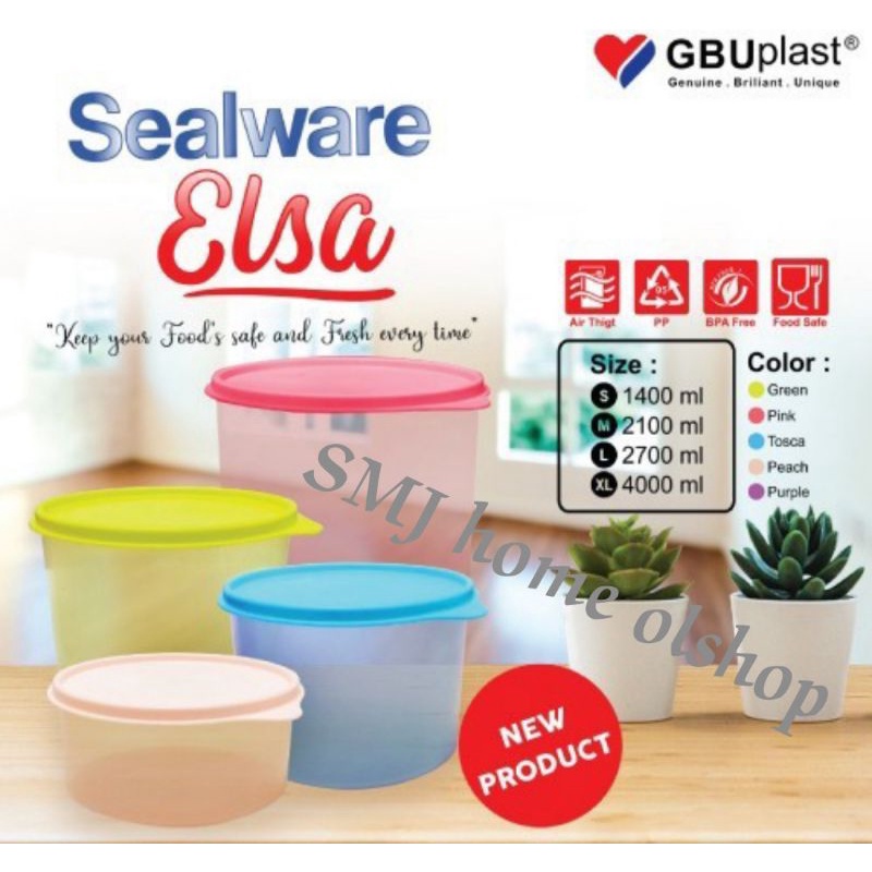(1Set) GBU Sealware Elsa Round Set/Toples Kedap Udara Serbaguna Bulat