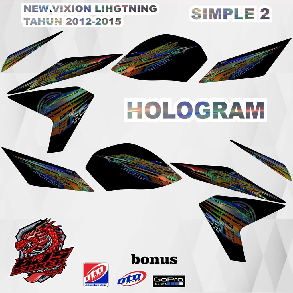 Striping new vixion lightning - Stiker Decal HOLOGRAM new vixion lightning nvl 2012-2015 SIMPLE 2 ho