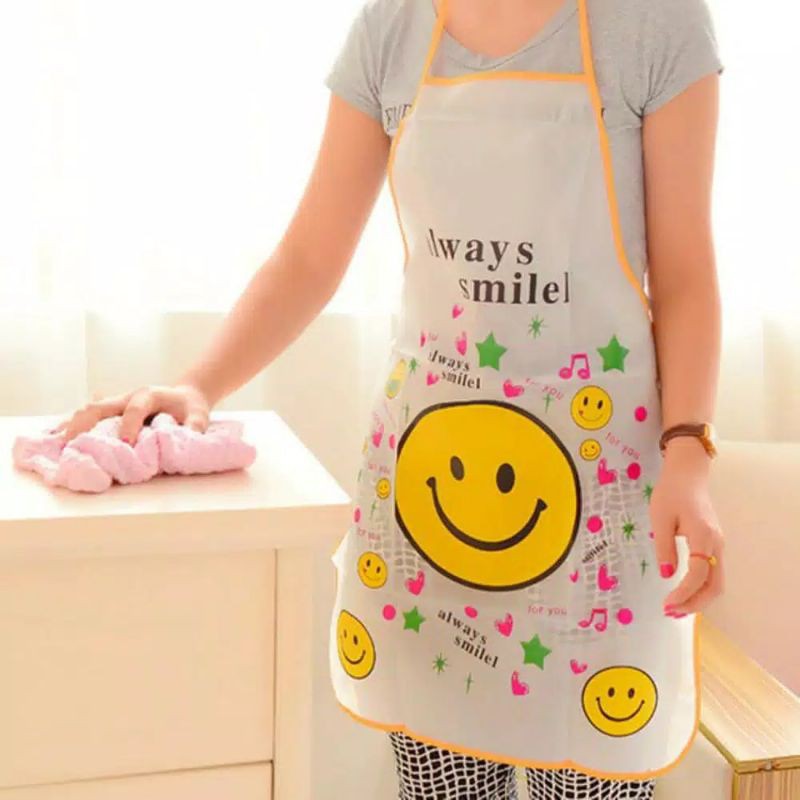 Celemek Apron Masak Karakter Waterproof Anti Air  Plastik Dapur