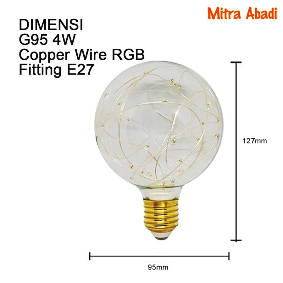 Lampu Bulb LED Edison Cooper Wire Vintage G95 1,5W Fitting E27