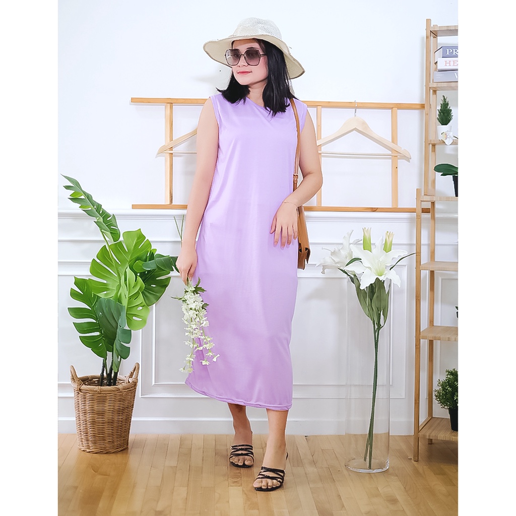 (DISKON TERMURAH) Inner Span JERSEY / Inspan Long Dress