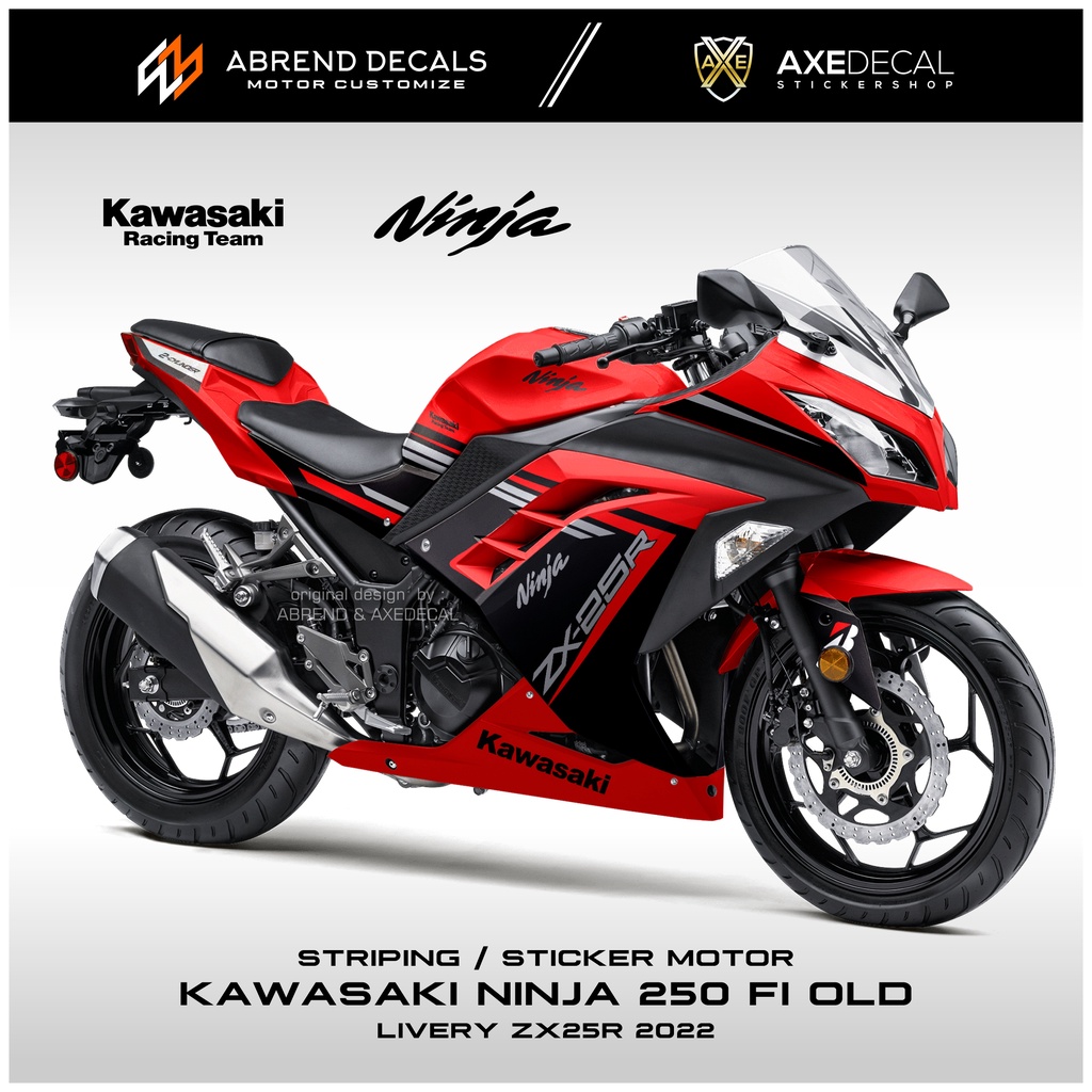 Jual STRIPING NINJA FI LIVERY ZX25R STIKER MOTOR KAWASAKI NINJA 250 FI LAMA DESIGN CUSTOM