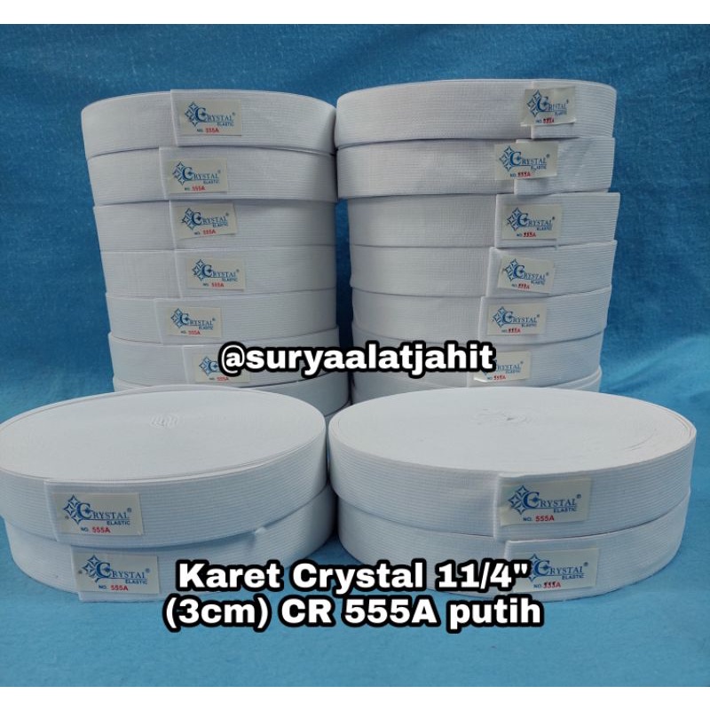 Karet Crystal 11/4in/3cm CR-555A Putih =rp.25.650/1Rol