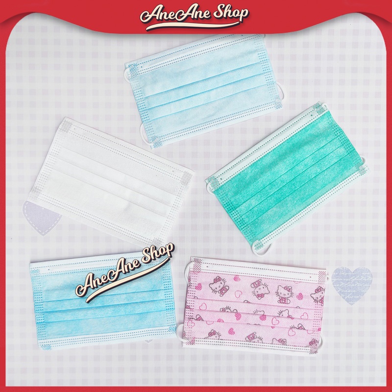 Masker Alkindo 3ply Anak Polos Isi 50 Disposable Face Mask 3 Ply Layers