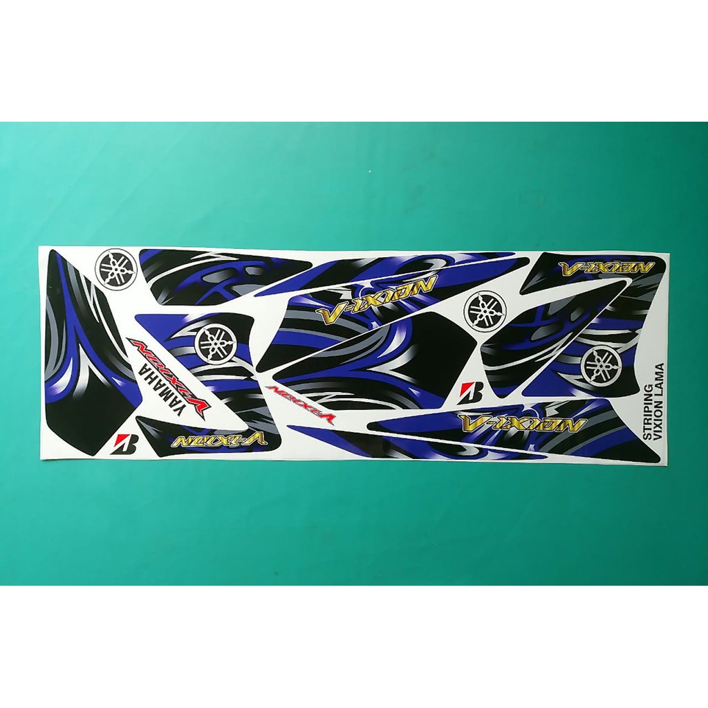 striping motor vixion old variasi 3 hitam biru