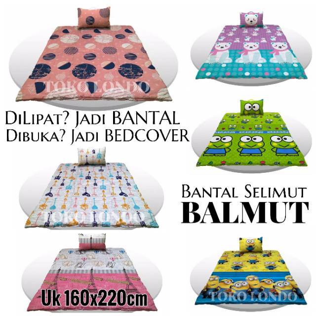 BALMUT LADY ROSE uk 160 x 220 cm Selimut Travelling Bantal Selimut DIBUKA JADI BED COVER Tayo Flamingo LOL Barbie Kitty Pony Murah