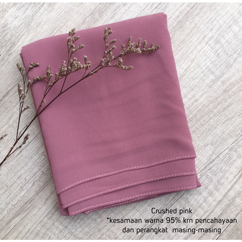 Pashmina Ceruty baby doll premium pasmina ceruty  baby doll pashmina ceruty tepi jahit -+ 175x75-1
