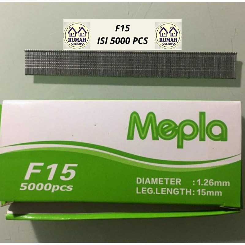

F15 Isi Paku Tembak Angin MEPLA / Air Nailer Nails Finish F 15 mm