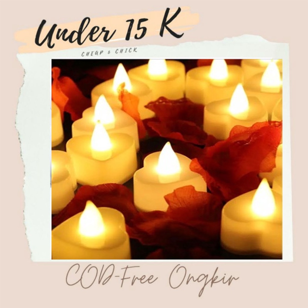 Lampu Hias Elektrik Bentuk Love - AC 20 --  Lilin Mini LED Dekorasi elektrik Kamar tidur outdoor dek