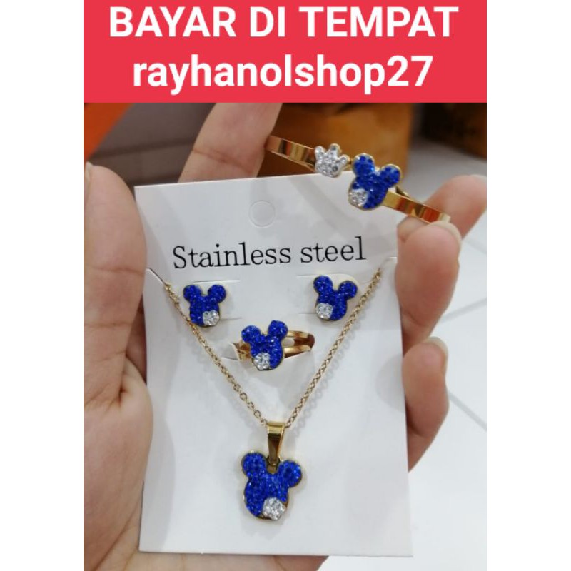 NEW&quot;&quot;TERBARU SET ANAK ANAK TITANIUM ASLI ANTI PUDAR LAPIS EMAS 24 K MOTIF PILIHAN MODELNYA