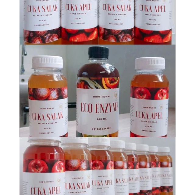 

COMBO HEMAT ISI 3! ECO ENZYME, CUKA SALAK, CUKA APEL