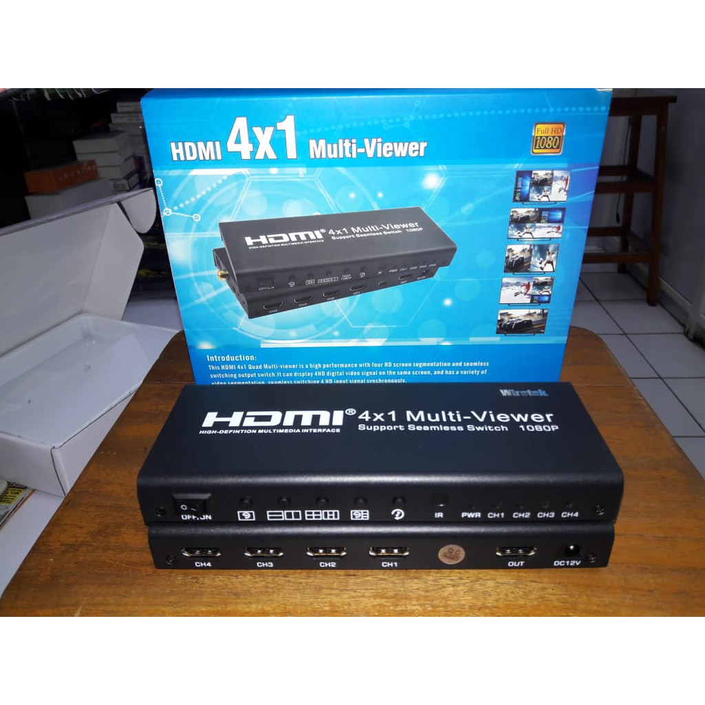 Wiretek HDMI 4x1 Multiviewer Seamless 1080p