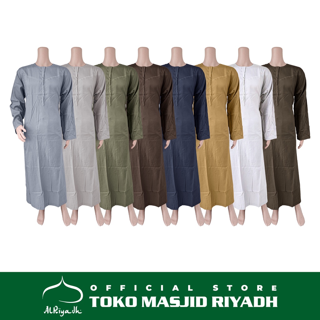 AMIRI Gamis Anak Laki Remaja Pria Model Oman Tanpa Kerah Gamis Polos Putih Polos Warna