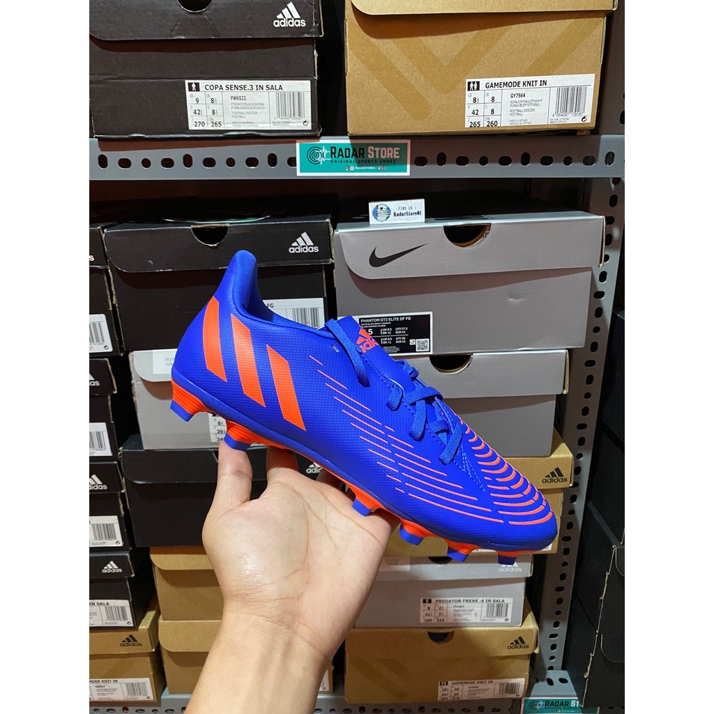 Sepatu Bola Adidas Predator Edge.4 FxG Blue GW2357 Original BNIB
