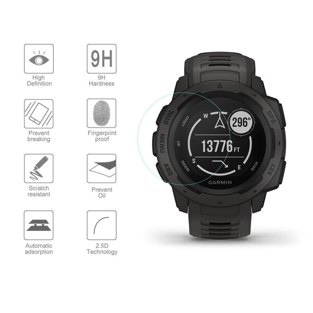 Pelindung Layar Tempered Glass Hd 9h 2.5d Anti Gores / Ledakan Untuk Garmin Instinct