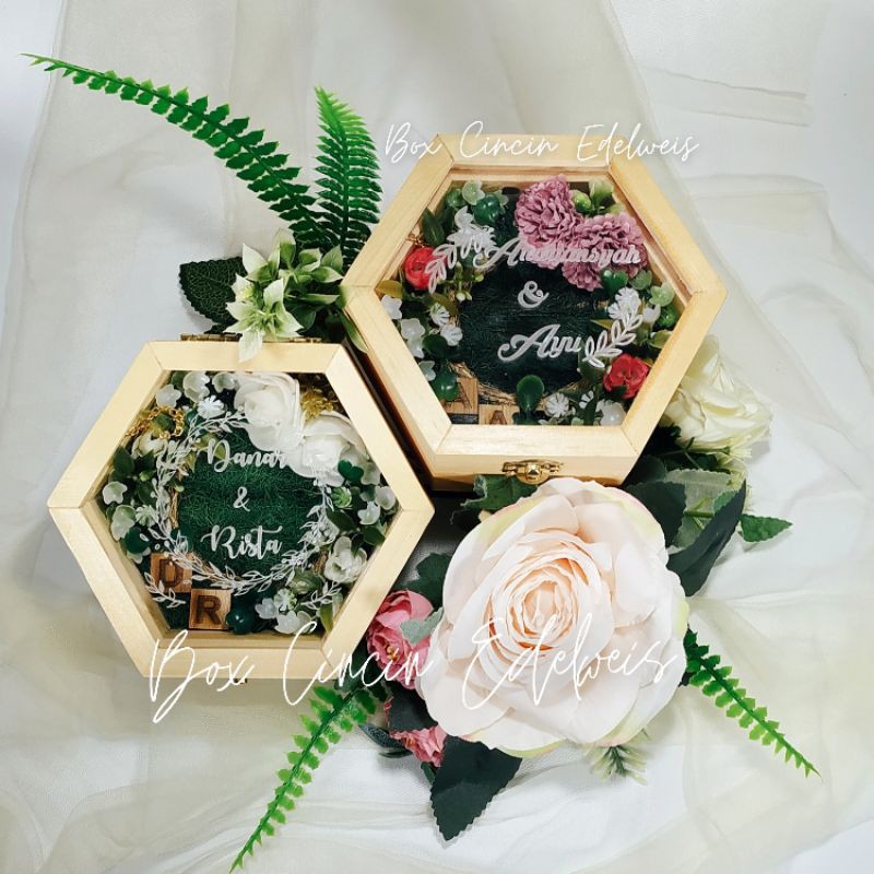 RING BOX/ KOTAK CINCIN/ BOX CINCIN / RING BEARER/ BOX HEXAGONAL