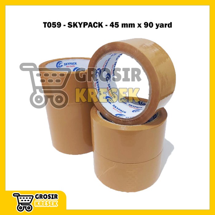 

T059 Lakban Coklat Skypack Sky Pack 45mm 90yard Grosir Isolasi Plester
