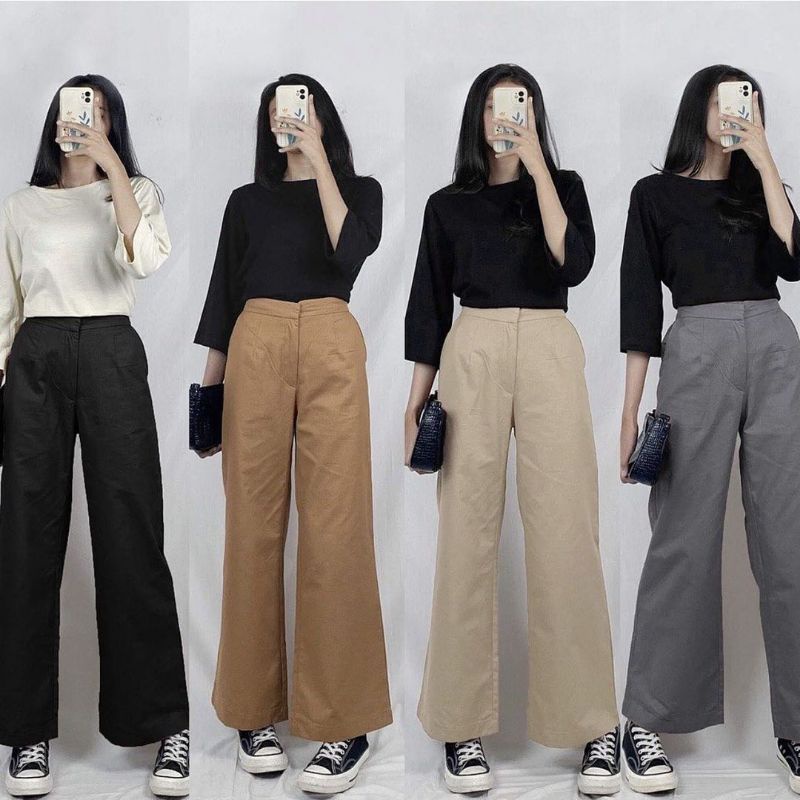 Kulot Linen Highwaist JUMBO SEOUL Kulot Linen Laura Slim  Celana Kulot Linen Cullote / SEOUL Kulot L